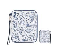 Jeachan Card Case for Yoto cards, Soft Portable Folder with Zipper & 80 Pockets Player & Mini Audiobook Cards, Card Binder Holder with Sleeves for Travel (Draw it yourself)