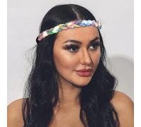 JEAIRTS Light Up Rhinestone Headband Glow Disco Headpiece Led Bling Hair Accessories for Women(3-Colorful)