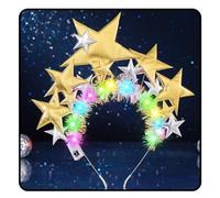 JEAIRTS Light Up Star Headband Gold Five-pointed Hair Hoop Led Bride Bachelorette Party Hair Accessories for Women