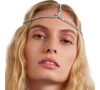 JEAIRTS Rhinestone Head Chain Forehead Bridal Hair Pieces Crystal Wedding Headpiece Jewelry Halloween Prom Hair Accessories for Women and Girls