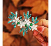 JEAIRTS Rhinestone Wedding Hair Piece Silver Sparkly Crystal Hair Clip Accessories for Women