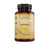JeaKen - L-Glutathione Reduced - Detoxification Support - Free Radical Neutralizer with Anti-Ageing Effects - Improves Uneven Skin Tone - Allergen Free and Highly Bioavailable - 60 Vegan Capsules