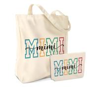 jealance Grandma Grammy Abuela Yaya Cranny Nana Meme Gigi Mimi Gifts Cosmetic Bags Canvas Tote Bag Birthday Christmas, Mimi 1159, 9.8*6.9 inches