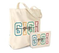 jealance Grandma Grammy Abuela Yaya Cranny Nana Meme Gigi Mimi Gifts Cosmetic Bags Canvas Tote Bag Birthday Christmas, Gigi 1157, 9.8*6.9 inches