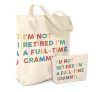 jealance Grandma Grammy Abuela Yaya Cranny Nana Meme Gigi Mimi Gifts Cosmetic Bags Canvas Tote Bag Birthday Christmas, Grammy 1150, 9.8*6.9 inches