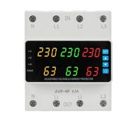 Jealaper 3 Phase 220-380v Voltage Relay 63A 6-Position Changeover Switch Overvoltage/Undervoltage/Overcurrent/Phase Loss Protection Keep