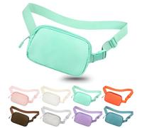 jealkip Fanny Pack Crossbody Bag for Women and Men, Belt Bag for Hiking Bum Bag with Adjustable Strap, Waist pack for Running Workout Sports Travel, Pale Green, 9.44 x 5.51 x 1.57 inches, Fanny Pack