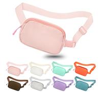 jealkip Fanny Pack Crossbody Bag for Women and Men, Belt Bag for Hiking Bum Bag with Adjustable Strap,Casual Cell Phone Pouch，Waist pack for Running Workout Sports Travel Pink, Peachy Pink, Fashion