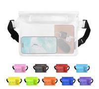 jealkip Waterproof Pouch, Waterproof Dry Bag - White, Large Capacity, Touchscreen, Adjustable Waist Strap, Perfect for Water Activities