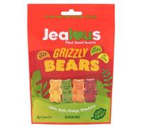 JEALOUS SWEETS Lemon Apple Orange Strawberry Gummy Grizzly Bears (1 x 125g Share Bag) Vegan Gluten & Dairy Free Gummies. Tasty Natural Fruit Chewy Treats. No Artificial Colour, Gelatine Free Gums