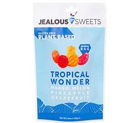 JEALOUS SWEETS Mango Melon Pineapple Grapefruit Gummy Tropical Wonder (1 x 125g Share Bag) VEGAN Gluten & Dairy Free Gummies. Tasty Natural Fruit Chewy Treats. No Artificial Colour, Gelatine Free Gums