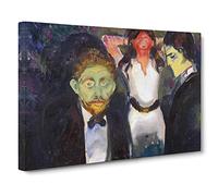 Jealousy By Edvard Munch Canvas Print | Gallery Wrapped 30mm Frame Wall Art | 30x20 inches | Ready to Hang | Classic Picture | Living Room Bedroom Lounge Office