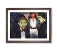 Jealousy By Edvard Munch Classic Painting Framed Print | A2 Walnut Framed Wall Art | Ready to Hang | Classic Historical Picture | Living Room Bedroom Lounge Office