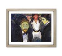 Jealousy By Edvard Munch Classic Painting Framed Print | A4 Oak Framed Wall Art | Ready to Hang | Classic Historical Picture | Living Room Bedroom Lounge Office