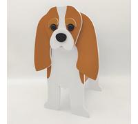 JEAMZHU Dog Planter Pots-Shaped Planter Pot | Cute Succulent & Flower Pots with Drainage Holes | Ideal for Indoor, Outdoor, and Garden Decoration (Cavalier King Charles)
