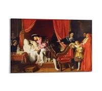 Jean Auguste Dominique Ingres Painter's Artwork I Receives The Last Breaths of Leonardo Da Vinci Wall Art Prints Photo Picture Paintings Room Decor Home Decorative 12x18inch(30x45cm)