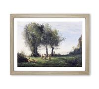 Jean Baptiste Camille Corot Children Classic Painting Framed Wall Art Print, Ready to Hang Picture for Living Room Bedroom Home Office Décor, Oak A3 (46 x 34 cm)