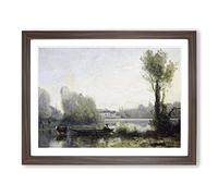 Jean Baptiste Camille Corot Landscape Classic Painting Framed Print | A2 Walnut Framed Wall Art | Ready to Hang | Classic Historical Picture | Living Room Bedroom Lounge Office