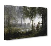 Jean Baptiste Camille Corot Orpheus Leading Eurydice Canvas Print | Gallery Wrapped 30mm Frame Wall Art | 24x16 inches | Ready to Hang | Classic Picture | Living Room Bedroom Lounge Office
