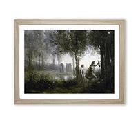 Jean Baptiste Camille Corot Orpheus Leading Eurydice Classic Painting Framed Print | A2 Oak Framed Wall Art | Ready to Hang | Classic Historical Picture | Living Room Bedroom Lounge Office