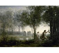 Jean-Baptiste-Camille Corot: Orpheus Leading Eurydice from The Underworld. Fine Art Print/Poster (59.4cm x 42cm)