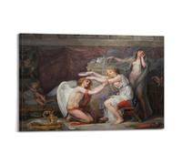 Jean-Baptiste Greuze，Cupid Crowned by Psyche Canvas Print Wall Decor 24x36inch