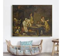Jean-Baptiste Greuze《The father of the family reads the Bible to his children》Canvas Print Oil Painting Picture Home Decor 80x100cm Frameless