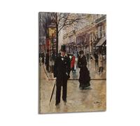 Jean Béraud On The Boulevard Printed Posters Canvas Wall Art Prints Photo Picture Paintings Room Decor Home Decorative 08x12inch(20x30cm)