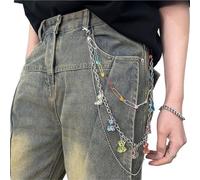 Jean Chain Trouser Chain Handmade Hip Hop Punk Color Little Bear Waist Pants Three Layers Decoration
