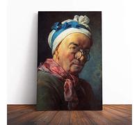 Jean Chardin Self Portrait Canvas Print | Gallery Wrapped 30mm Frame Wall Art | 20x14 inches | Ready to Hang | Modern People Picture | Living Room Bedroom Lounge Office
