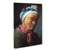 Jean Chardin Self Portrait Canvas Print | Gallery Wrapped 30mm Frame Wall Art | 24x16 inches | Ready to Hang | Modern People Picture | Living Room Bedroom Lounge Office