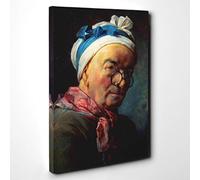 Jean Chardin Self Portrait Canvas Print | Gallery Wrapped 30mm Frame Wall Art | 30x20 inches | Ready to Hang | Modern People Picture | Living Room Bedroom Lounge Office