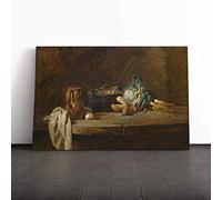 Jean Chardin Still Life (1) Canvas Print | Gallery Wrapped 30mm Frame Wall Art | 30x20 inches | Ready to Hang | Modern Still Life Picture | Living Room Bedroom Lounge Office