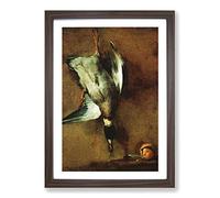 Jean Chardin Still Life (3) Framed Print | A2 Walnut Framed Wall Art | Ready to Hang | Modern Nature Picture | Living Room Bedroom Lounge Office