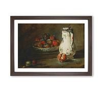 Jean Chardin Still Life (4) Framed Print | A2 Walnut Framed Wall Art | Ready to Hang | Modern Nature Picture | Living Room Bedroom Lounge Office