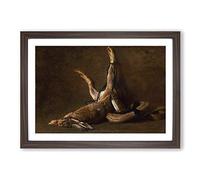 Jean Chardin Still Life (6) Framed Print | A2 Walnut Framed Wall Art | Ready to Hang | Modern Nature Picture | Living Room Bedroom Lounge Office