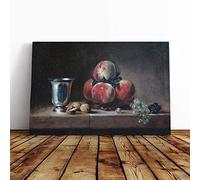 Jean Chardin Still Life (7) Canvas Print | Gallery Wrapped 30mm Frame Wall Art | 24x16 inches | Ready to Hang | Modern Still Life Picture | Living Room Bedroom Lounge Office