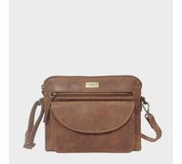 'JEAN' Distressed Vintage Real Leather Crossbody Bag Assots London Tan One Size
