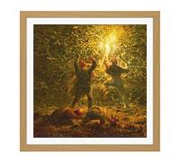 Jean Francois Millet French Birds Nesters Square Wooden Framed Wall Art Print Picture 16X16 Inch