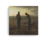Jean Francois Millet Painter Works《The Angelus 》Printed Posters Wall Art Painting Canvas Gift Living Room Prints Bedroom Decor Artworks 16x16inch(40x40cm)