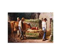 Jean François·Millet Peasants Bringing Home A Calf Born in The Fields Classic Masterpiece Poster Print Photo Art Painting Canvas Home Decorative Bedroom Modern Decors 20x30inch(50x75cm)