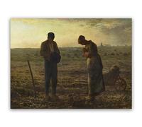 Jean-Francois Millet Poster - Angelus Canvas Print - Fine Art Print - Famous Oil Painting Reproduction - for Modern Classroom Kitchen Bedroom Aesthetic Decor Unframed (12×16in/30×40cm)