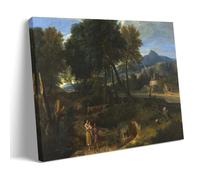 Jean Francois Millet Prints Pastorale Avec Un Jeune Pâtre Et Une Femme Avec Un Enfant Dans Les Bras Wall Art Cool Artworks Painting Wall Art Canvas Prints Hanging Picture Home Decors Gift Idea Frame 1