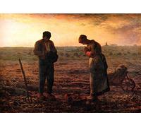 Jean Francois Millet: The Angelus. Fine Art Print/Poster. Size A4 (29.7cm x 21cm)