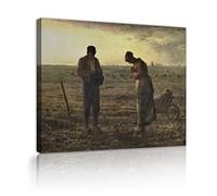 Jean-Francois Millet The Angelus Retro Mural Giclee Prints Canvas Wall Art Painting for Bedroom Decorationgs Vintage Home Decor 25x35cm Innerframe