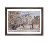 Jean-Francois Raffaelli Landscape with People (3) Framed Print | A2 Walnut Framed Wall Art | Ready to Hang | Modern Nature Picture | Living Room Bedroom Lounge Office
