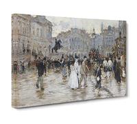 Jean Francois Raffaelli Landscape with People No.1 Canvas Print | Gallery Wrapped 30mm Frame Wall Art | 20x14 inches | Ready to Hang | Classic Landscape Picture | Living Room Bedroom Lounge Office
