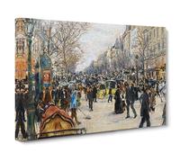 Jean Francois Raffaelli On the Grand Boulevard Canvas Print | Gallery Wrapped 30mm Frame Wall Art | 20x14 inches | Ready to Hang | Classic Picture | Living Room Bedroom Lounge Office