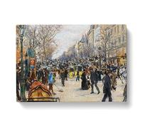 Jean Francois Raffaelli On the Grand Boulevard Classic Painting Canvas Wall Art Print Ready to Hang, Framed Picture for Living Room Bedroom Home Office Décor, 50x35 cm (20x14 Inch)
