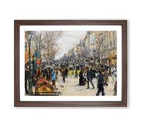 Jean Francois Raffaelli On the Grand Boulevard Classic Painting Framed Wall Art Print, Ready to Hang Picture for Living Room Bedroom Home Office Décor, Walnut A2 (64 x 46 cm)